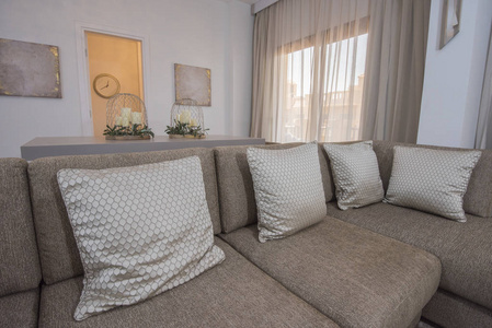 客厅休息室沙发在豪华公寓展示家庭展示室内设计装饰装饰