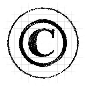 版权图标。白色背景上的互联网按钮
