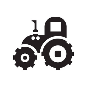 拖拉机图标矢量隔离白色背景为您的 web 和移动应用程序设计, 拖拉机徽标概念