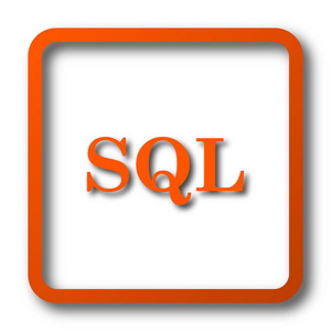 Sql 图标。白色背景上的互联网按钮