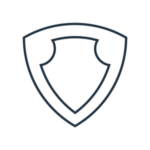 屏蔽图标矢量在白色背景下隔离, 屏蔽透明标志照片