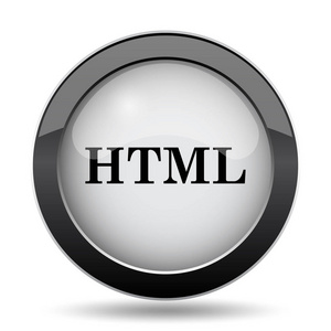 Html 图标。白色背景上的互联网按钮