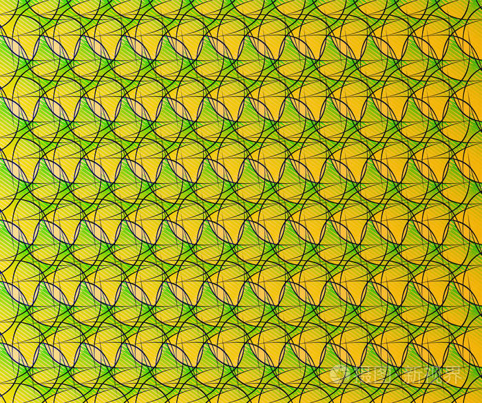 带华丽线条的黄绿色色调的抽象渐变模式插画-正版商用图片0rvly8-摄图