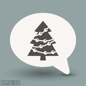 象形文的圣诞树概念图标