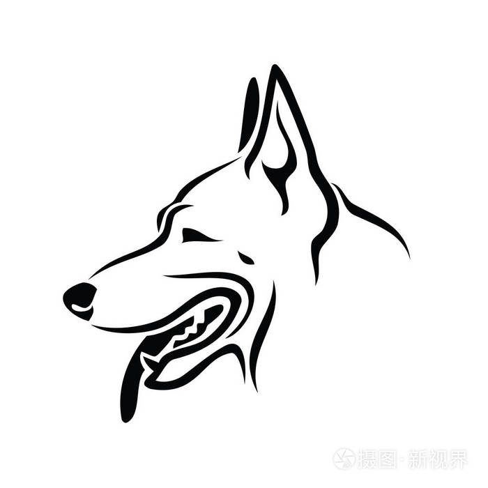 德国牧羊犬-被隔绝的概述的向量例证插画-正版商用图片0rvnqf-摄图新