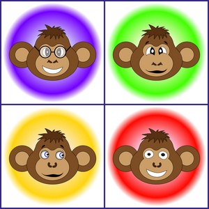 不同的猴子 Eps 10 向量的一组