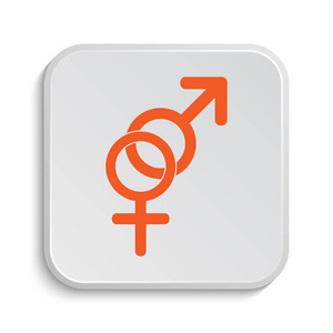 性别图标。白色背景上的互联网按钮