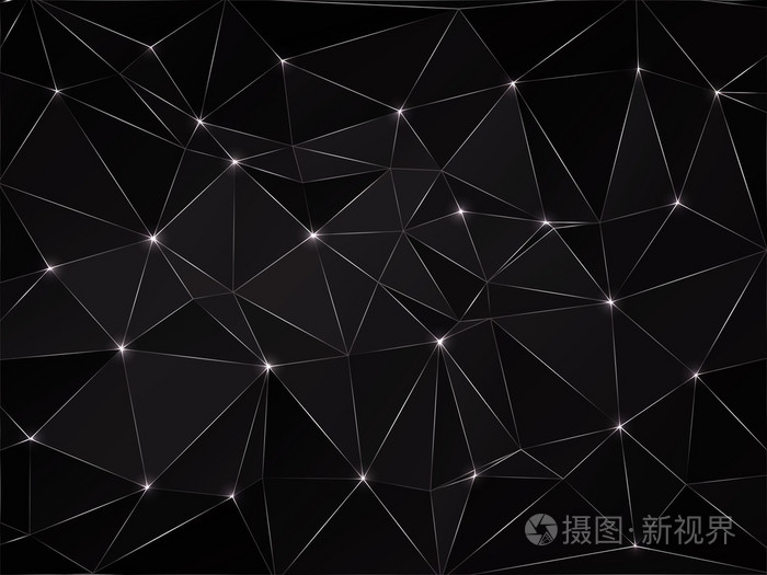 黑色的三角形多边形.多边形背景