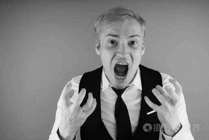 概念: 神经崩溃, 精神疾病, 头痛和偏头痛.黑白处理