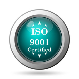 Iso9001 图标。白色背景上的互联网按钮