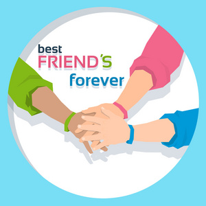 手握在一起最好的朋友永远的友谊天横幅照片