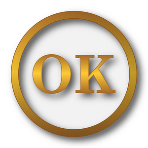 Ok 图标。白色背景上的互联网按钮