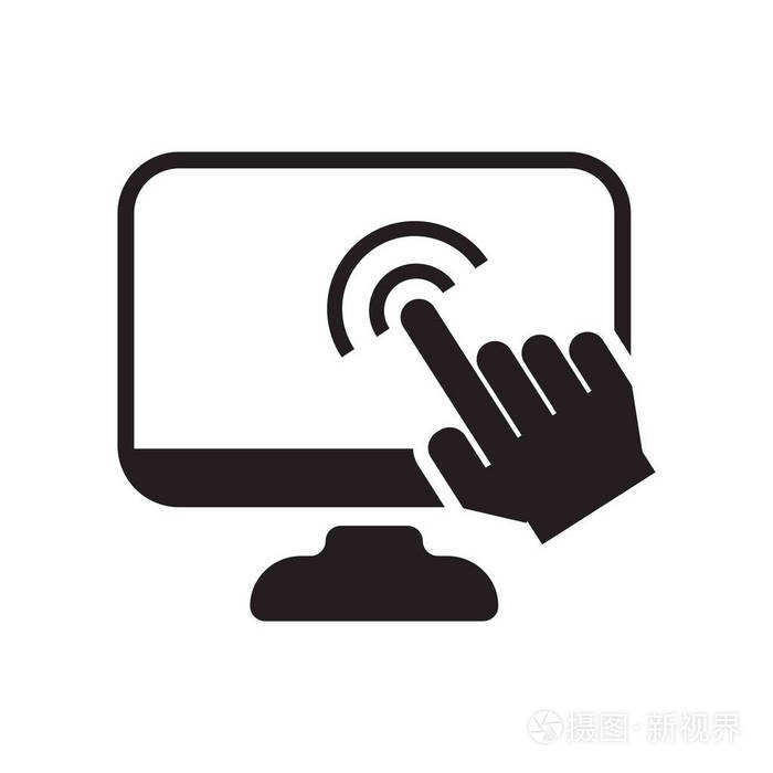 触摸屏图标矢量隔离在白色背景为您的 web 和移动应用程序设计, 触摸