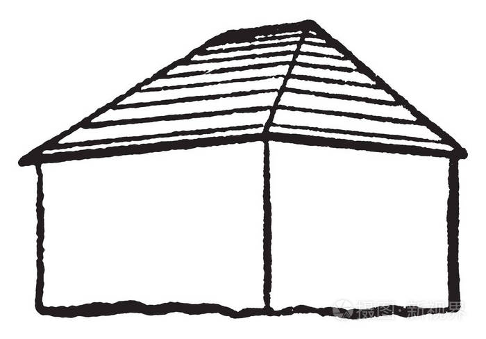 摄图新视界 插画 矢量图 臀部样式屋顶类型是所有边倾斜向下到墙壁
