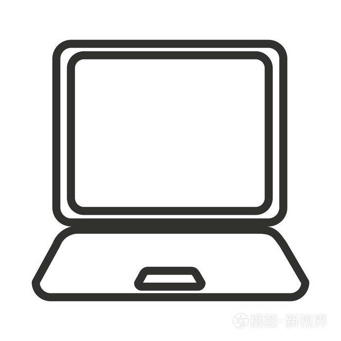 黑白电子手提电脑矢量图形