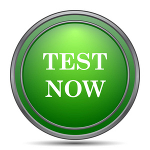 请尝试按钮立即测试图标.白色背景上的互联网按钮照片