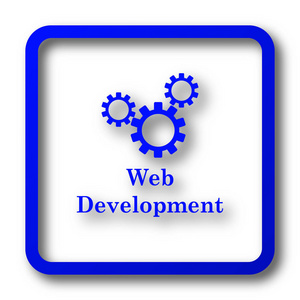 Web 开发图标。网站开发网站按钮白色背景