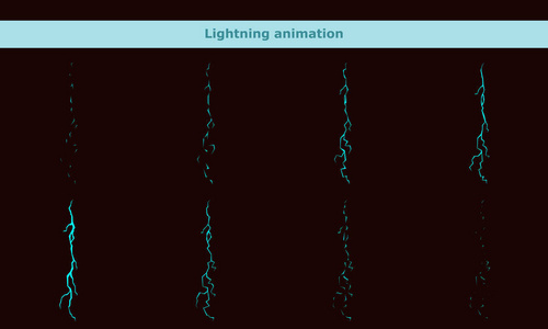 卡通游戏的矢量闪电动画帧