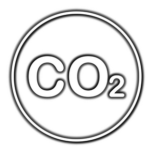 Co2 图标。白色背景上的互联网按钮