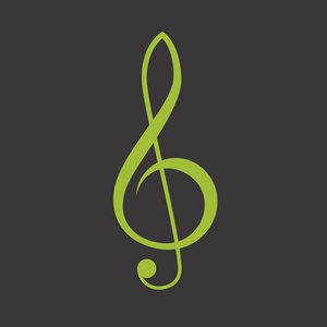 向量高音谱号,垃圾背景按钮的背景蓝色与黄色的高音谱号音乐小提琴谱