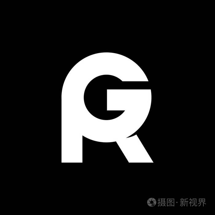 r g 字母的插图.徽标图标 rg 组合会徽