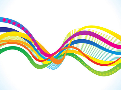 抽象艺术创意彩波矢量插图