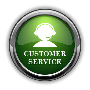 客户服务图标。客户服务网站按钮白色背景