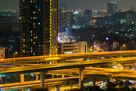 nighttim 在曼谷，泰国大亚洲城市景色