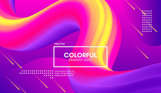 现代3d 背景。彩色波浪抽象流体形状