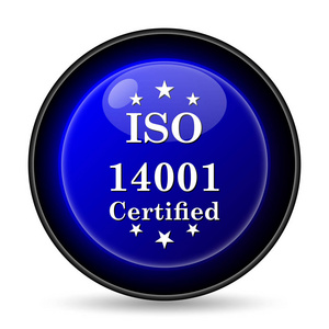 iso14001 图标.白色背景上的互联网按钮照片