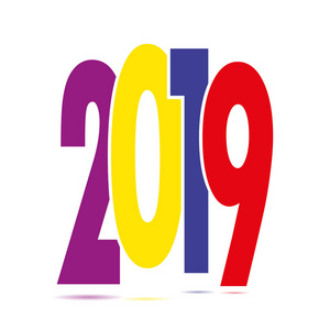 祝贺新年, 2019 号在不同的颜色