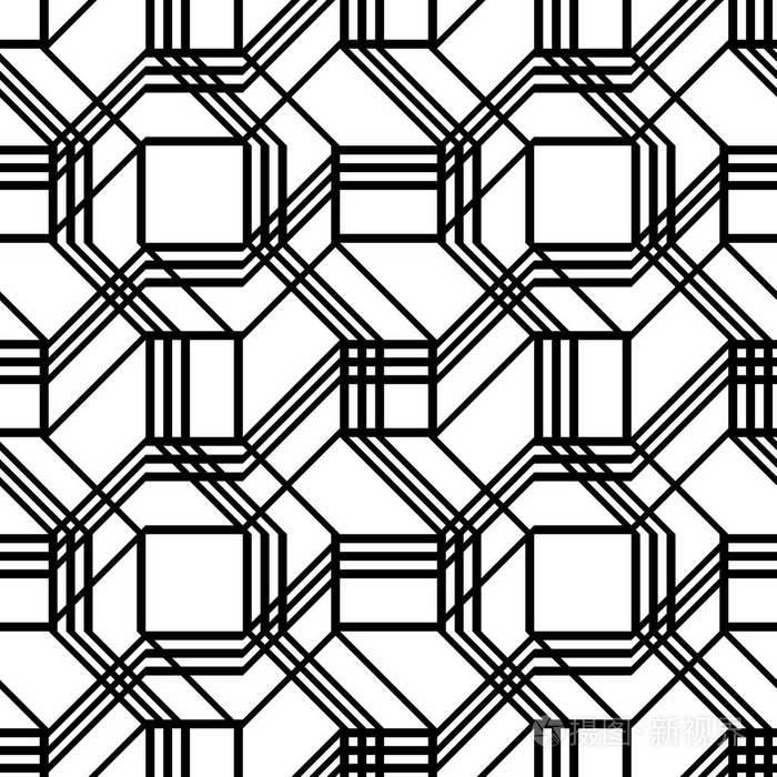 设计无缝单色的几何图案.抽象背景.矢量艺术