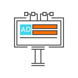 广告牌图标矢量隔离在白色背景为您的 web 和移动应用程序设计, 广告牌徽标概念