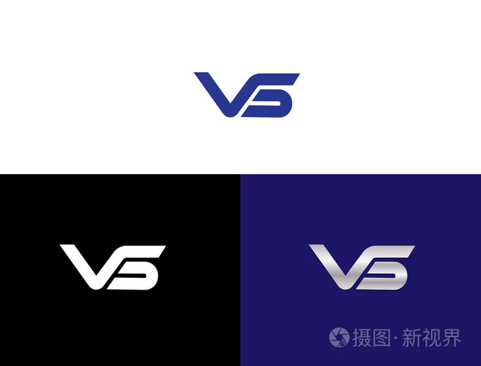 字母vs 徽标平 v s
