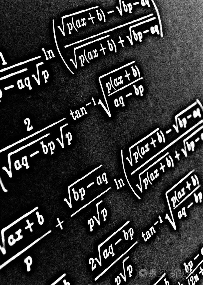黑色背景 hdr 上的大量数学公式