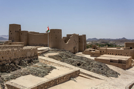 Bahla 堡的外部 Bahla, 阿曼, 阿拉伯, 中东