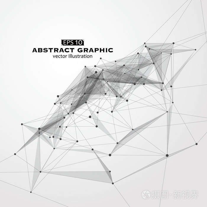 点, 线, 面组成的抽象图形