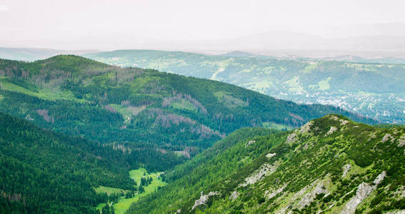 波兰乌克兰斯洛伐克的旅游和徒步旅行。Tatra 公园的山和山