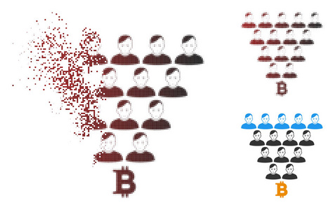 分散的点半色调比特庞庞氏金字塔图标