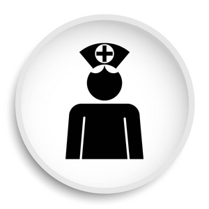 护士图标。护士网站按钮白色背景