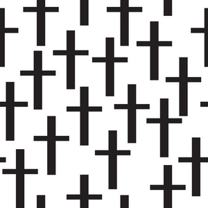 在十字架上，几何形状的极简主义模式。现代背景。时髦风格纹理。哥特式风格面料花型。矢量图