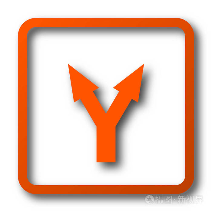 拆分箭头图标.白色背景上的互联网按钮