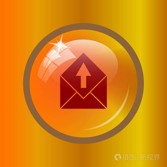 发送电子邮件图标.彩色背景上的互联网按钮