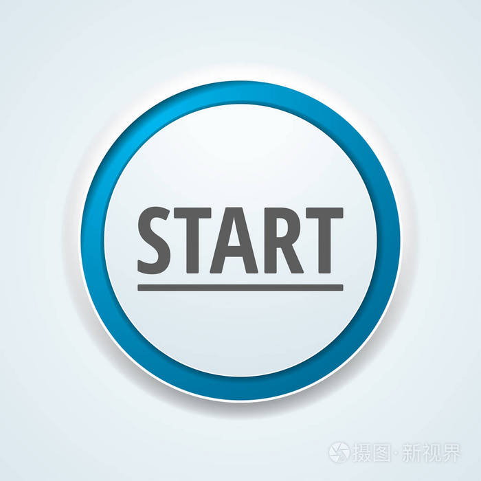 启动电源按钮符号, 矢量, 插图