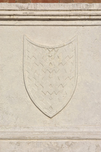 在威尼斯的中世纪盾牌