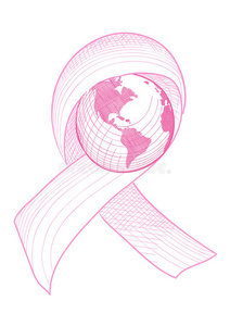 乳腺癌意识丝带世界插图