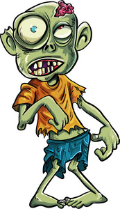 大眼睛的卡通僵尸照片