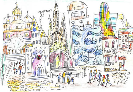 建筑西班牙中世纪城堡建筑西班牙塞维利亚埃斯帕纳广场著名的陶瓷装饰