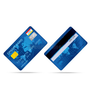 流行的蓝色优质扩展商务信用卡