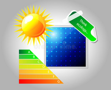 矢量太阳能电池板。偶像。